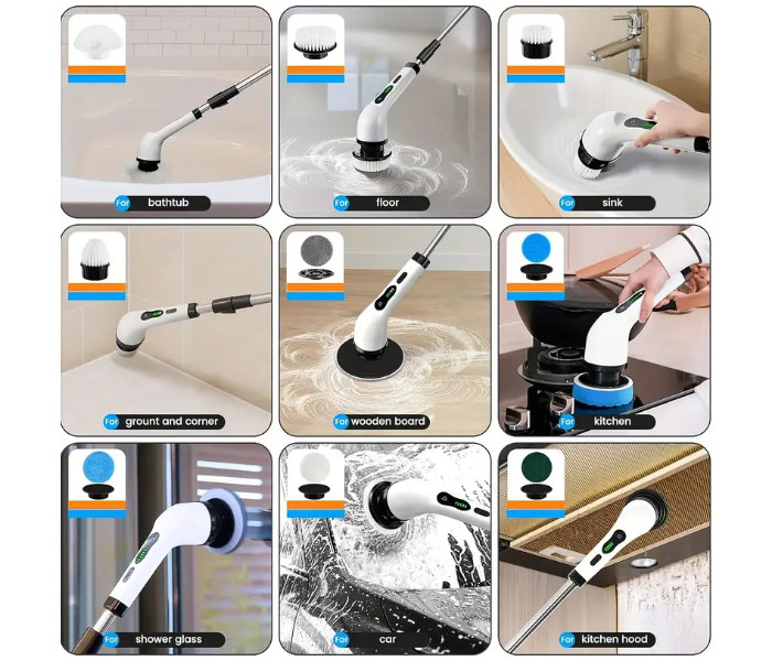 9 in 1 Electric Cleaning Brush – فرشاة تنظيف كهربائية 9 في 1